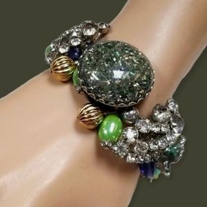 Repurposed Hand Crafted Vintage Jewelry Charm Bracelet